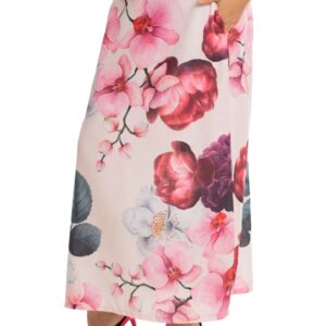 Ryocco Pink Floral Maxi Skirt with Pockets